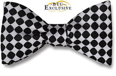 bow ties designer american made black silver silk