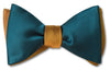 Teal/Ochre Satin Pre-tied