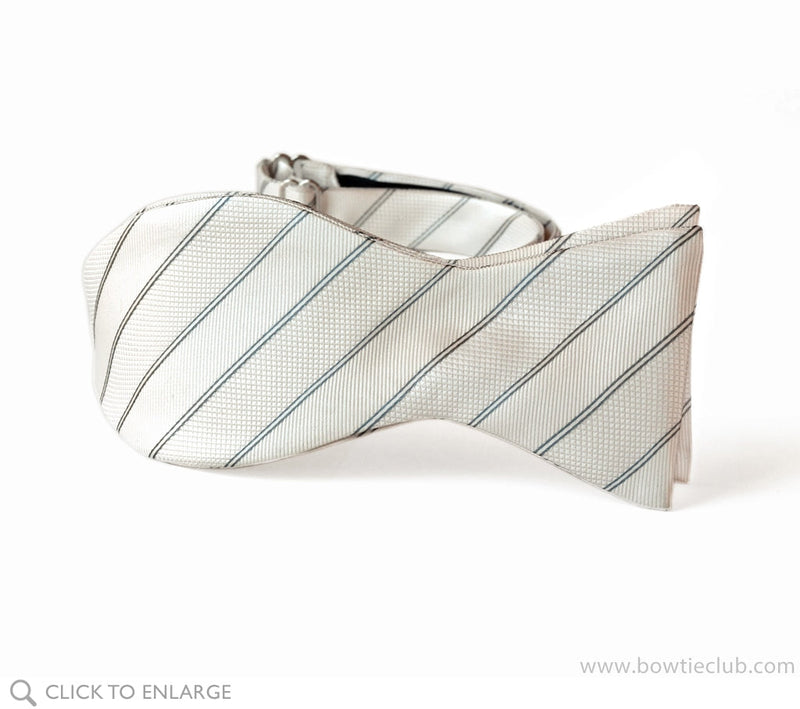 White stripes bow tie