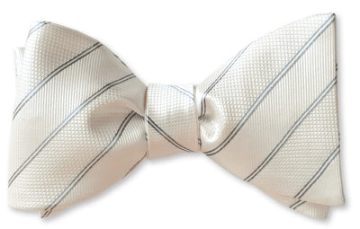 White stripes bow tie