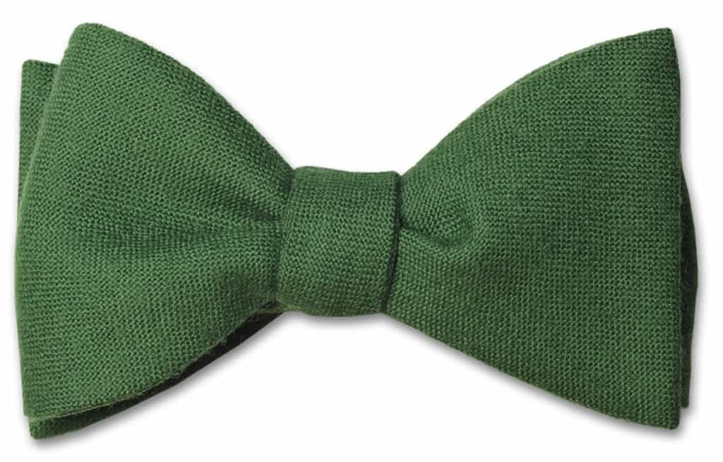 Pine Green Wool Bow Tie