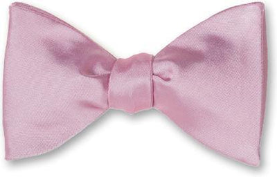 Light Pink Formal Wedding Solid Satin Bow Tie