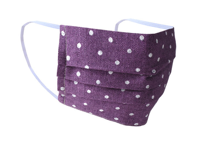 Plum Dots Cotton FACE mASK mADE IN ITALY