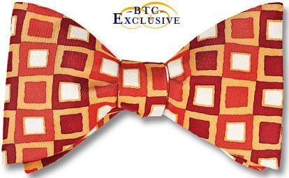 bow ties designer american made red silk squares