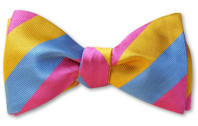 pre tied triple stripe bow tie