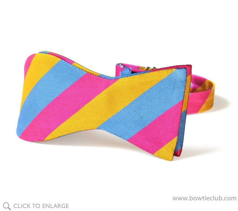 pre tied triple stripe bow tie