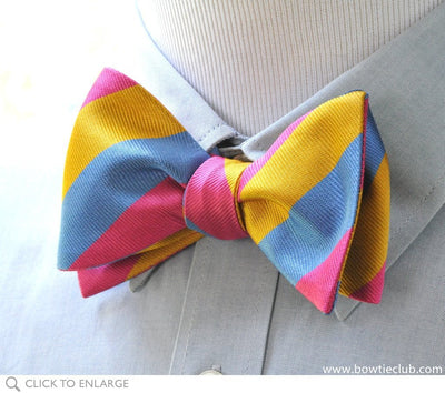 triple stripe bow tie on shirt