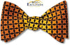 bow ties designer color block yellow brown silk american made