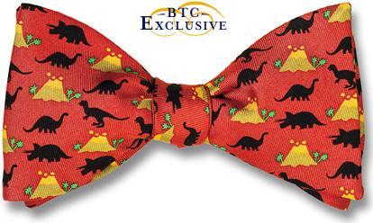 bow ties dinosaurs colcanoes red american made