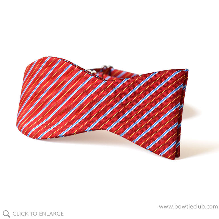 Red holly striped Christmas bow tie