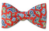 Red Paisley Cotton Bow Tie