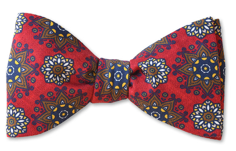 Red Starburst Cotton Bow Tie