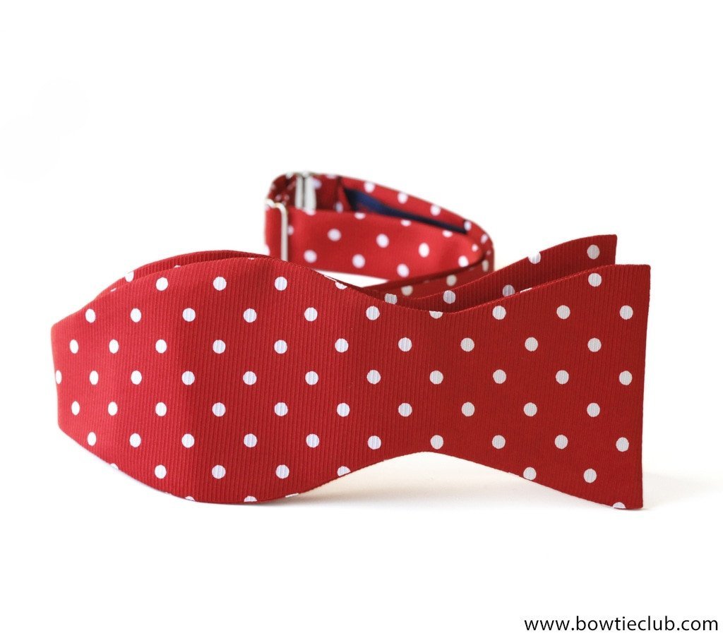 Red Polka Dots Silk Bow Tie | Red Rover
