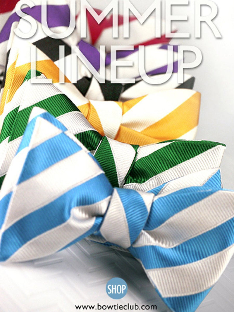 yellow white stripes bow ties