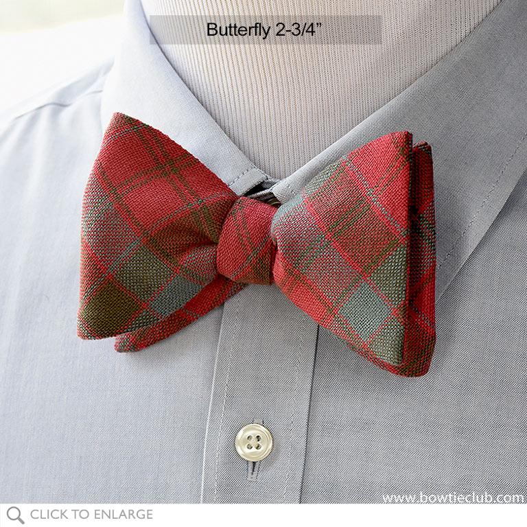 Robertson Red Weathered Wool Tartan Bow Ties