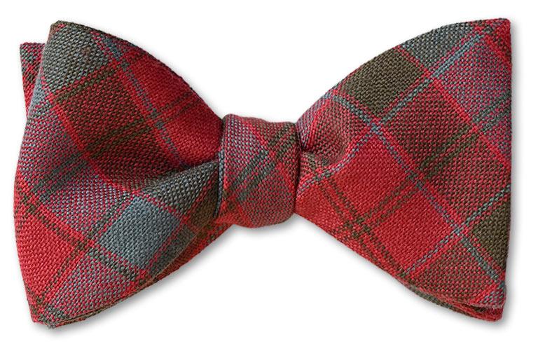 Robertson Red Weathered Wool Tartan Bow Ties