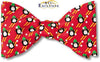 Red Skiing Penguin Silk Christmas Men's Bow Tie