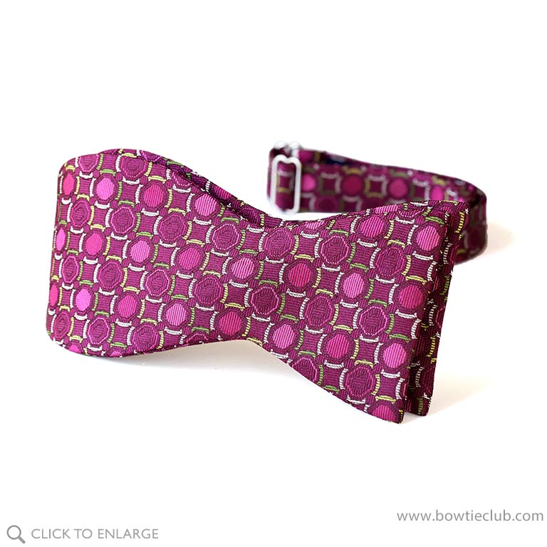 pretied red magenta silk woven bow tie