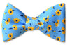 Summer Blue Floral Pre-tied Silk bow tie