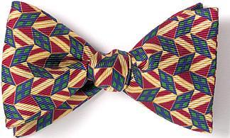 bow ties american made green burgundy silk