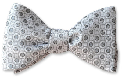 White and Silver Formal Events Bow Tie