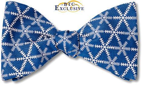 Blue Snowflake bow tie