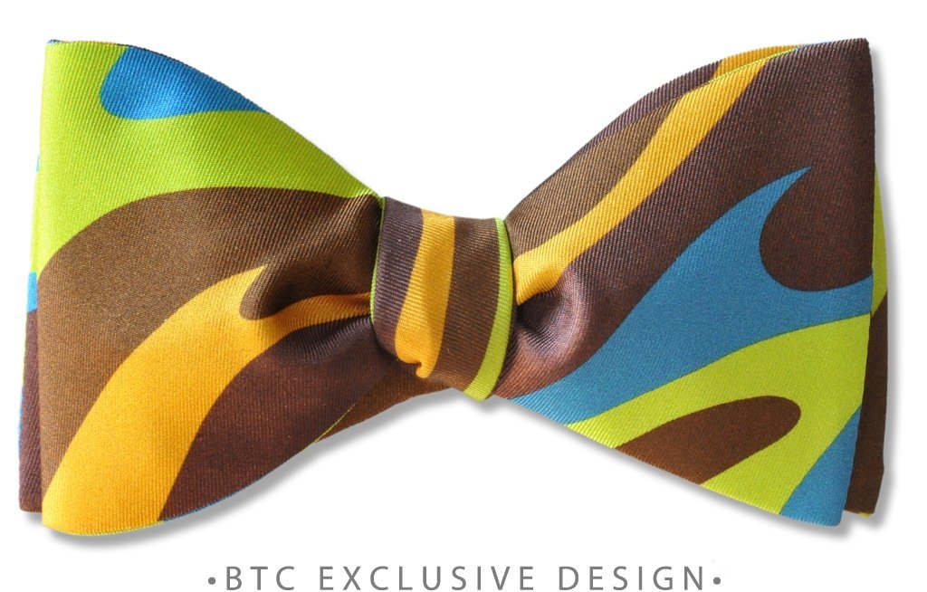 Unique brown bow tie pre tied