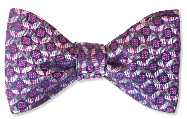 Sugar Plum Bow Tie Woven in purple and pink