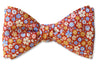 A Red Floral Bow Tie Printed In Como Italy