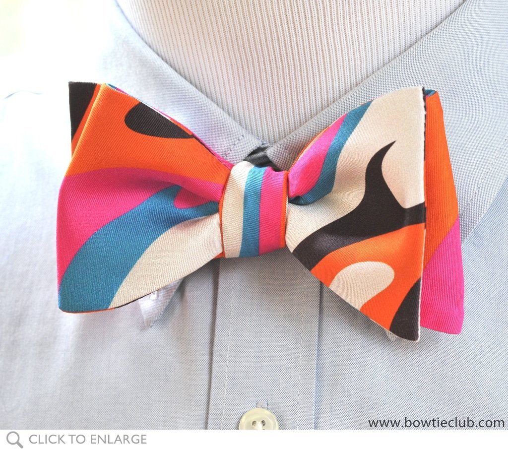 Artistic bow tie on shirt