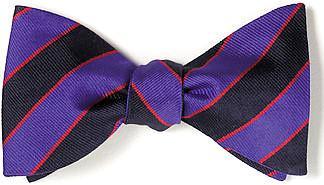 British Woven Stripes Bow Tie Navy Royal Blue |Swansea