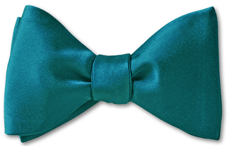 Teal Satin Bow Tie
