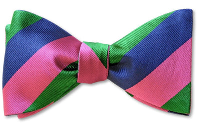 pretied repp stripe bow tie