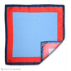 Torbole Italian made silk pocket square in blocks of blue and red