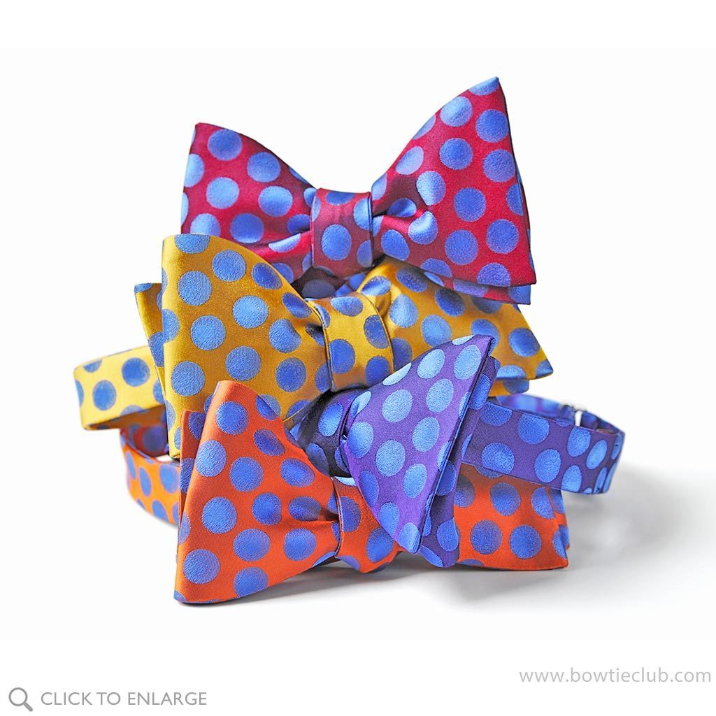 Tuscany Yellow Polka Dots Silk Bow Tie