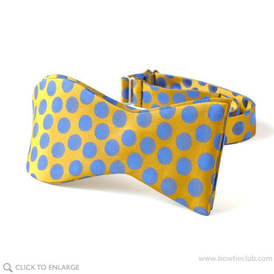 Tuscany Yellow Polka Dots Silk Bow Tie Self-tie