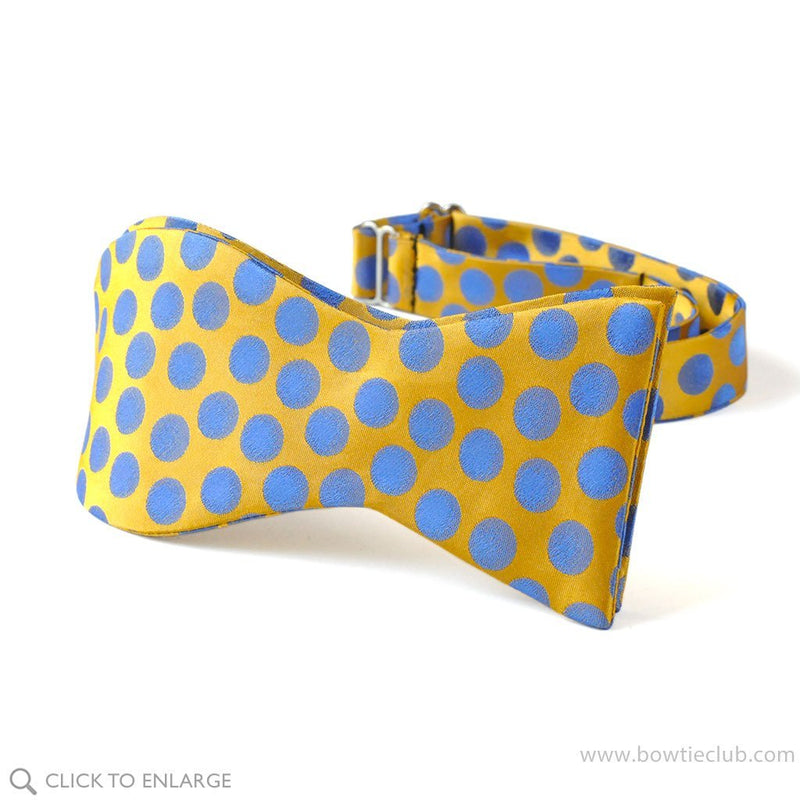 Tuscany Yellow Polka Dots Silk Bow Tie