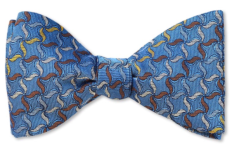 Upminster windmill whirligig blue woven bow tie