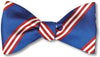 bow ties american made blue silk stripes