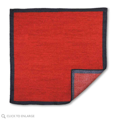 Deep red wool pocket square