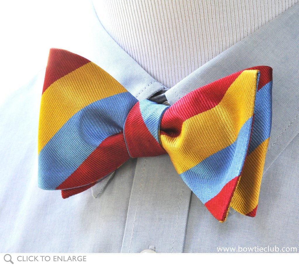 triple stripe bow tie on shirt