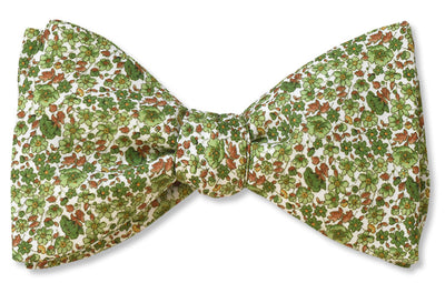 Woodland Floral Green Cotton Pre-tied