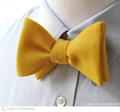 Yellow Wool Bow Tie
