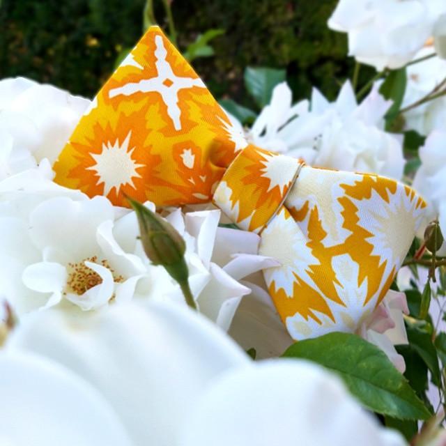 bow ties designer american made yellow starburst silk